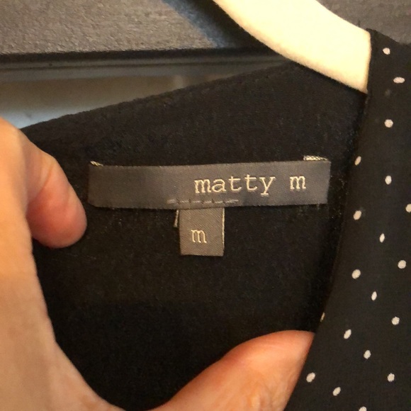 Matty M black and white, polka dot dress. Size M - Picture 4 of 8